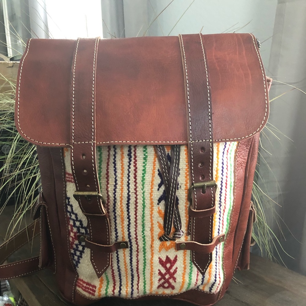 New Leather & Fabric Backpack.